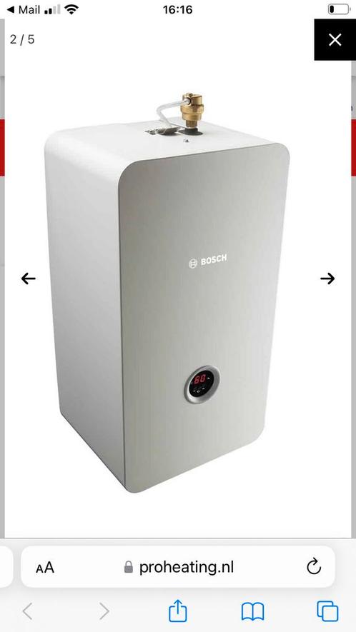 Bosch elek. CV ketel tot 190m2, verhoogde premie warmtepomp, Doe-het-zelf en Bouw, Chauffageketels en Boilers, Gebruikt, Boiler