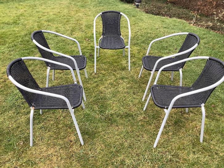 Tuinstoelen., Jardin & Terrasse, Chaises de jardin, Utilisé, Synthétique, Empilable, Enlèvement