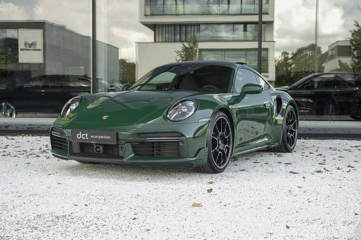 Porsche 992 TurboS Irishgreen Heritage SportDesign Lift Burm, Auto's, Porsche, Bedrijf, Te koop, ABS, Achteruitrijcamera, Adaptive Cruise Control