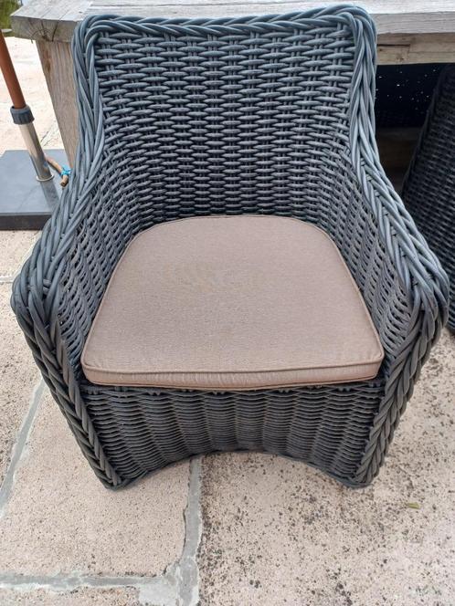 set van 8 tuinstoelen - Bristol, Huis en Inrichting, Stoelen, Zo goed als nieuw, Vijf, Zes of meer stoelen, Riet of Rotan, Zwart