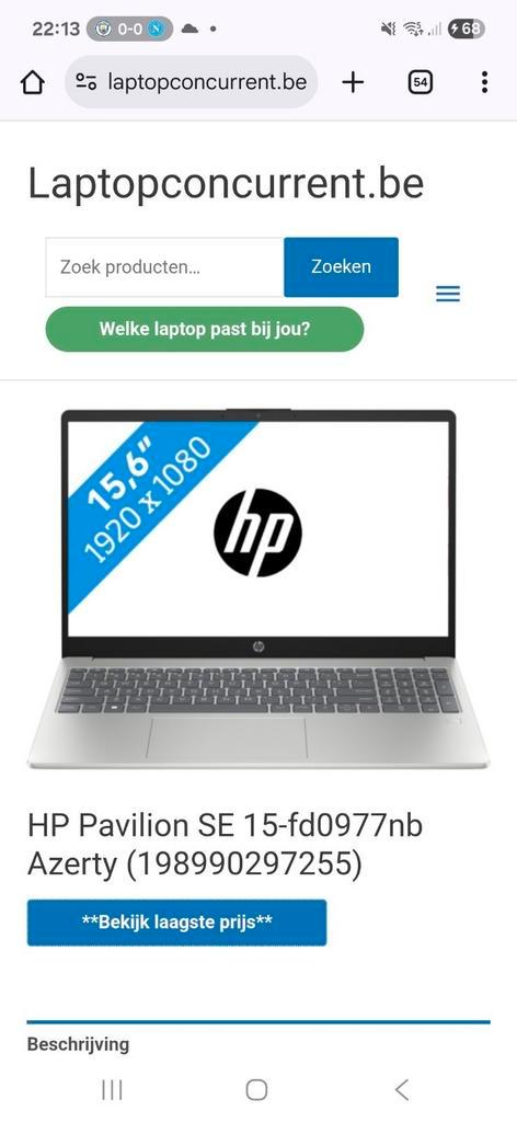 HP Pavilion SE 15-fd0977nb Azerty, Computers en Software, Chromebooks, Nieuw, 16 GB, Azerty, Ophalen of Verzenden