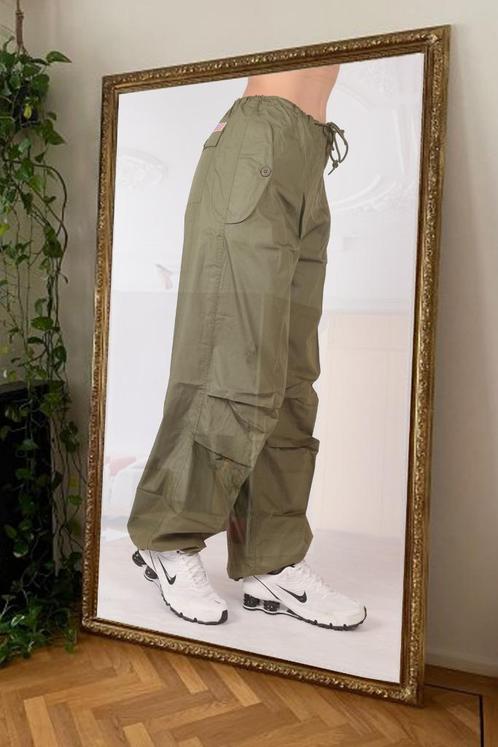 6x Nieuwe Baggy Parachute broeken Groen -80885, Kleding | Dames, Broeken en Pantalons, Nieuw, Maat 36 (S), Groen, Lang, Verzenden