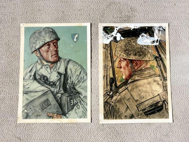 wo2 - Duitse Fallschirmjäger postkaarten - Duitse para, Verzamelen, Militaria | Tweede Wereldoorlog, Landmacht, Foto of Poster