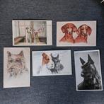 5 oude postkaarten: honden, Verzamelen, Ophalen of Verzenden