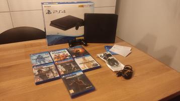 PlayStation 4 Slim – 500 GB – Uitstekende staat + 7 games beschikbaar voor biedingen