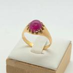 Gouden ring 18k 750 met natuurlijke robijn maat 20 goud, Ophalen of Verzenden, Zo goed als nieuw, Goud, Goud