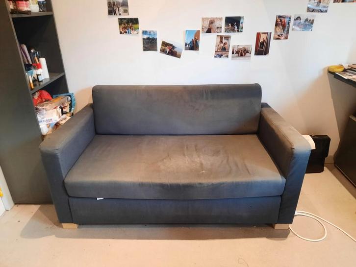 Grijze Ikea zetel / slaapbank - GRATIS, Huis en Inrichting, Zetels | Zetels, Gebruikt, Rechte bank, Tweepersoons, Stof, Ophalen