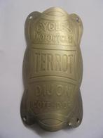 balhoofdplaatje cycles motocycles terrot fietsplaat kopmerk, Antiek en Kunst, Ophalen of Verzenden