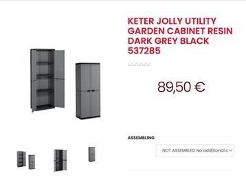 68x39x166 cm NIEUW plastic opbergkast wasruimte beschikbaar voor biedingen