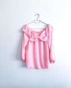 V.CODE - prachtige blouse - top met grote strik - L, Comme neuf, Rose, Taille 42/44 (L), Envoi