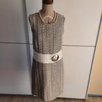 CAROLINNE BISS feestelijk kleedje met glitter mt 36 38, Ophalen of Verzenden, Zo goed als nieuw, Beige