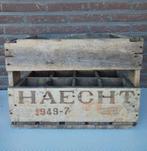 Oude bierbak HAECHT 1949-7 en 6 flessen HAECHT 8, Ophalen