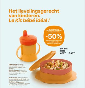 Tupperware - Set kids: Zuig-n-Drink + Bord-m-vast disponible aux enchères