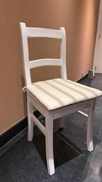 6 identieke witte houten flamand keukenstoelen, Huis en Inrichting, Stoelen, Ophalen, Zo goed als nieuw