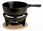 Nieuw | Gietijzeren fondueset + brander, zwart, 2.3L 23cm., Gietijzer, Nieuw, Pannenset, Ophalen of Verzenden
