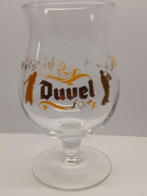 DUVEL JAZZ Zanger en saxofonist in Parfa staand glas, Verzamelen, Biermerken, Zo goed als nieuw, Glas of Glazen, Duvel, Ophalen of Verzenden