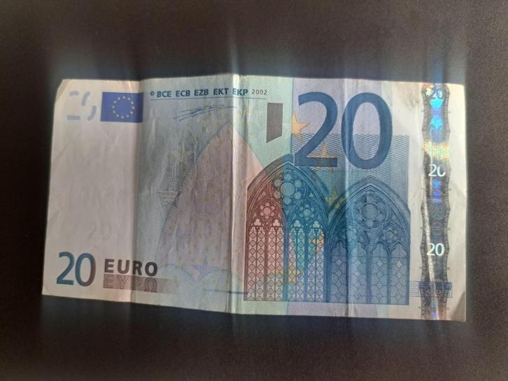 2002 Spanje 20 euro 1e serie Duisenberg code M002, Postzegels en Munten, Bankbiljetten | Europa | Eurobiljetten, Los biljet, Spanje