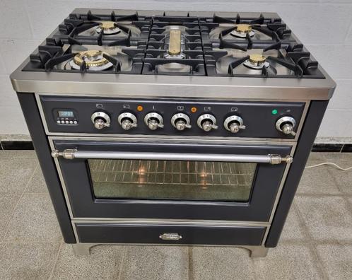 🍀Luxe Fornuis Boretti Majestic 90 cm antraciet 5 pit 1 oven, Elektronische apparatuur, Fornuizen, Zo goed als nieuw, Vrijstaand