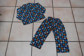 T98/104 of 3/4 A marineblauwe flanellen pyjama met print TB beschikbaar voor biedingen