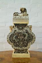 Antieke Chinese benen vaas - Foo dog, draken, kraanvogels, Enlèvement ou Envoi