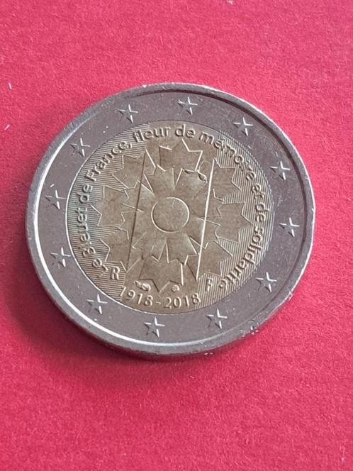 2018 Frankrijk 2 euro Korenbloem 100 jaar einde WO I, Postzegels en Munten, Munten | Europa | Euromunten, Losse munt, 2 euro, Frankrijk