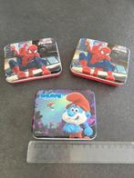 3 opbergdoosjes Spiderman & De Smurfen, Ophalen of Verzenden, Gebruikt