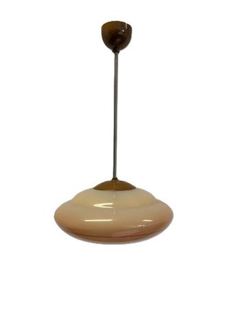 Mooie glazen Gorlitz jaren 1940 /'50 hanglamp beschikbaar voor biedingen