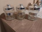 3 voorraadpotten voor suiker, thee en koffie, Huis en Inrichting, Verzenden, Gebruikt, Glas, Pot, Bus of Blik