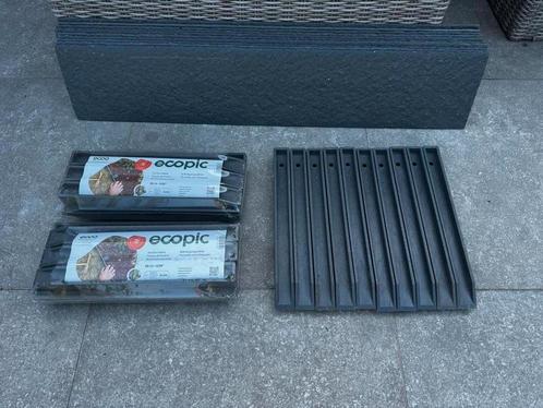 ECOO Ecolat afboording + Ecopic bevestigingspaaltjes, Tuin en Terras, Bielzen en Borduren, Nieuw, Border, Kunststof, Minder dan 25 cm