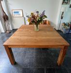 Vierkanten teak houten eettafel, 100 tot 150 cm, 100 tot 150 cm, Teakhout, Zo goed als nieuw