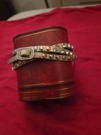 Bracelet en cuir vintage des années 70., Enlèvement ou Envoi, Comme neuf, Avec strass