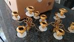 2 kopstukken koper kandelaars, Huis en Inrichting, Lampen | Kroonluchters, Ophalen, Gebruikt