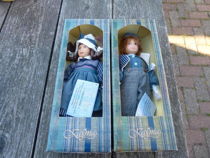 Paar zeer mooie handgemaakte porseleinen poppen., Antiek en Kunst, Curiosa en Brocante, Ophalen of Verzenden