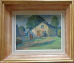 GASTON SPOOREN / HUIS LAND VAN HERVE / OLIEVERF / 36x42cm, Antiek en Kunst, Kunst | Schilderijen | Modern, Ophalen of Verzenden