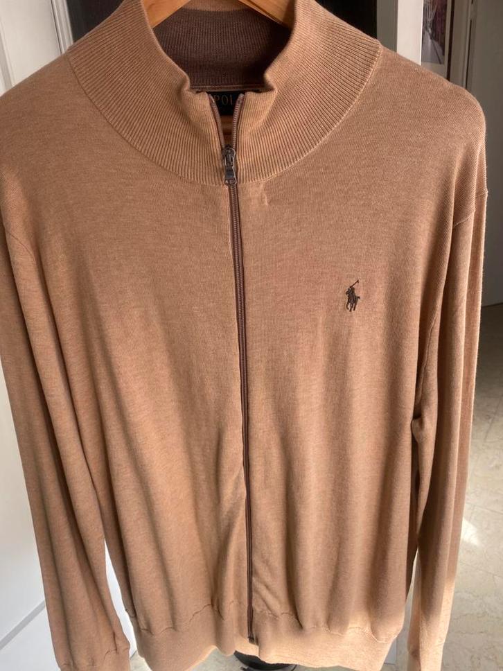 Ralph lauren heren in camel vest trui jacket, Kleding | Heren, Truien en Vesten, Zo goed als nieuw, Verzenden