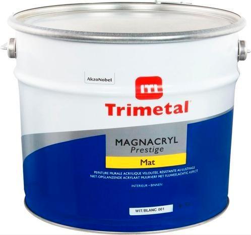 Trimetal magnacryl prestige mat 10l wit of aangekleurd, Doe-het-zelf en Bouw, Verf, Beits en Lak, Nieuw, Verf, Wit, Ophalen
