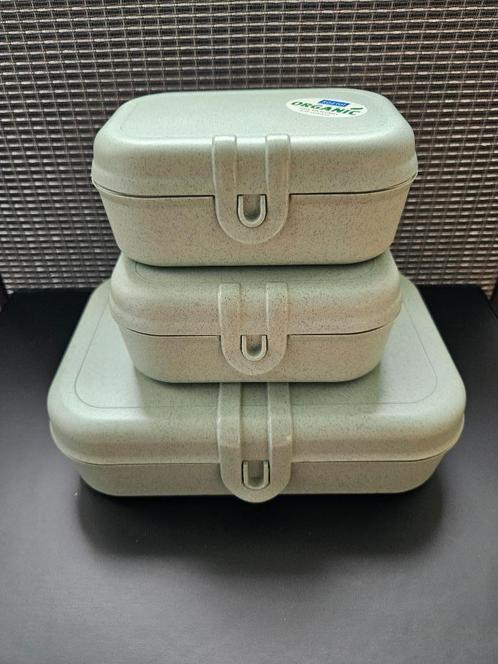 NIEUW - set van 3 dozen Lunchbox bentobox Koziol, Huis en Inrichting, Keuken | Tupperware, Nieuw, Bus of Trommel, Groen, Ophalen of Verzenden