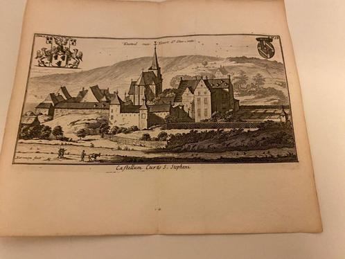 Cour St. Steven Chateau kasteel Cantillon 1770, Antiek en Kunst, Kunst | Etsen en Gravures, Ophalen of Verzenden