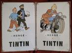 2 plaques métal 30 cm x 20 cm de Tintin. Neuf sous blister, Collections, Personnages de BD, Tintin, Envoi, Neuf