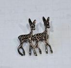 Broche vintage bambi en argent et marcassite, Ophalen, Zo goed als nieuw, Zilver, Zilver