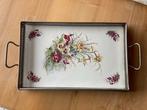 Art-Deco dienblad met metalen montuur, Ophalen of Verzenden