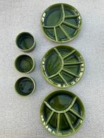 Vintage: Set fondueborden ‘CES de France’ + kommetjes, Ophalen, Zo goed als nieuw