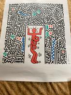 Grote poster Tekening Keith Haring gesigneerd aan boord