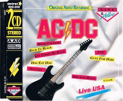 2 CD's - AC/DC - Live VS, Cd's en Dvd's, Cd's | Hardrock en Metal, Gebruikt, Verzenden