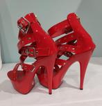 634C* sexy rode laksandalen (40), Verzenden, Nieuw, Schoenen met hoge hakken, Rood