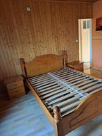 slaapkamer bed 1,40m in massief grenen hout geloogd, Gebruikt, Hout, Ophalen