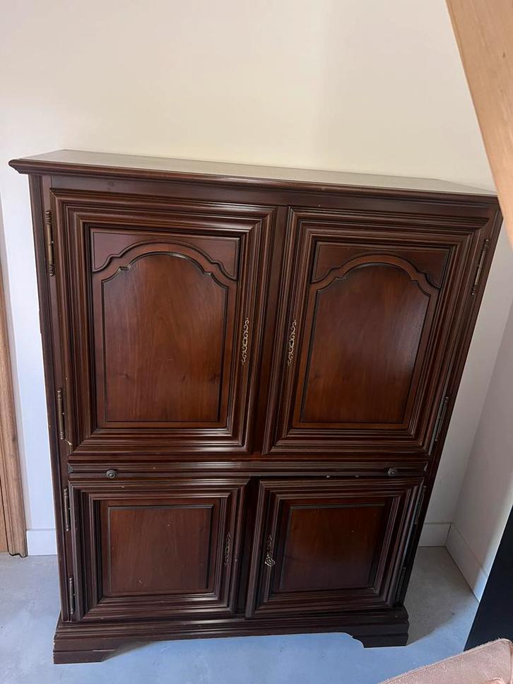 Houten kast - barkast met verlichting, Huis en Inrichting, Kasten | Dressoirs, Ophalen