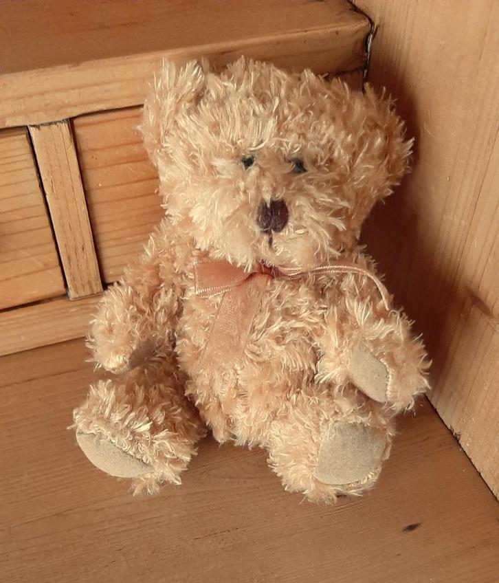 Te koop: Klein beertje met strik., Kinderen en Baby's, Speelgoed | Knuffels en Pluche, Zo goed als nieuw, Beer, Ophalen of Verzenden