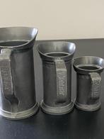 3 antieke 19e eeuwse retro tinnen maatbekers, Antiek en Kunst, Ophalen