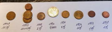 11 x Duitse munten van 1949 tot 1979 beschikbaar voor biedingen